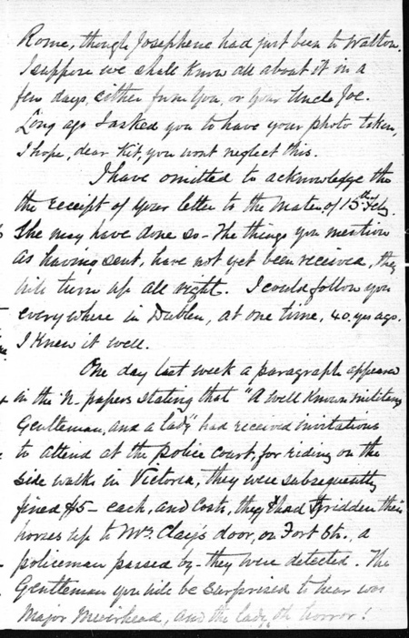 Letter, Peter to Kathleen
